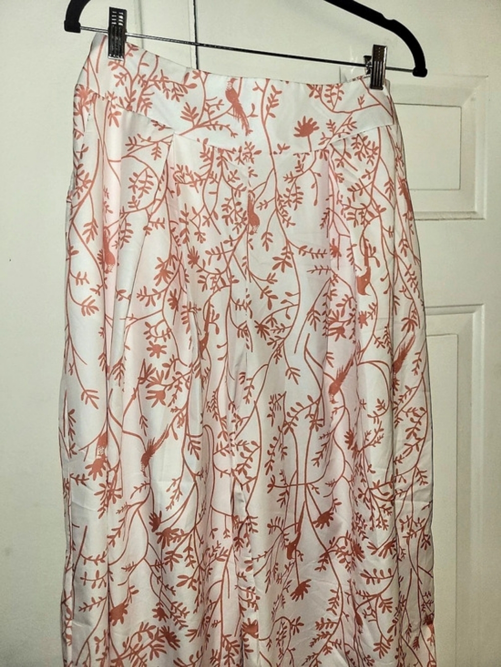 Floral Wide Leg Pants White & Orange Like New